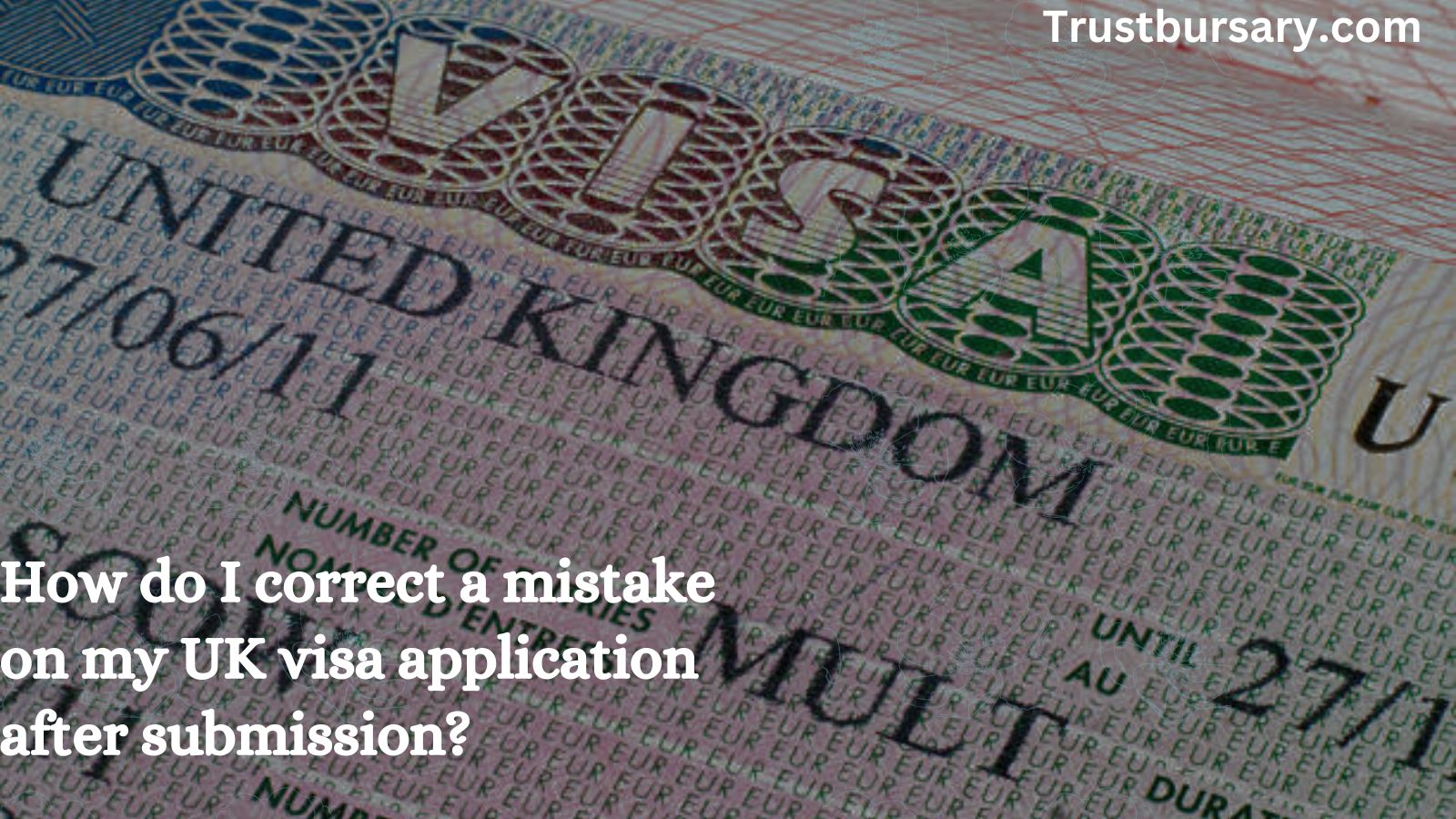 how do I correct a mistake on my UK visa application after submission